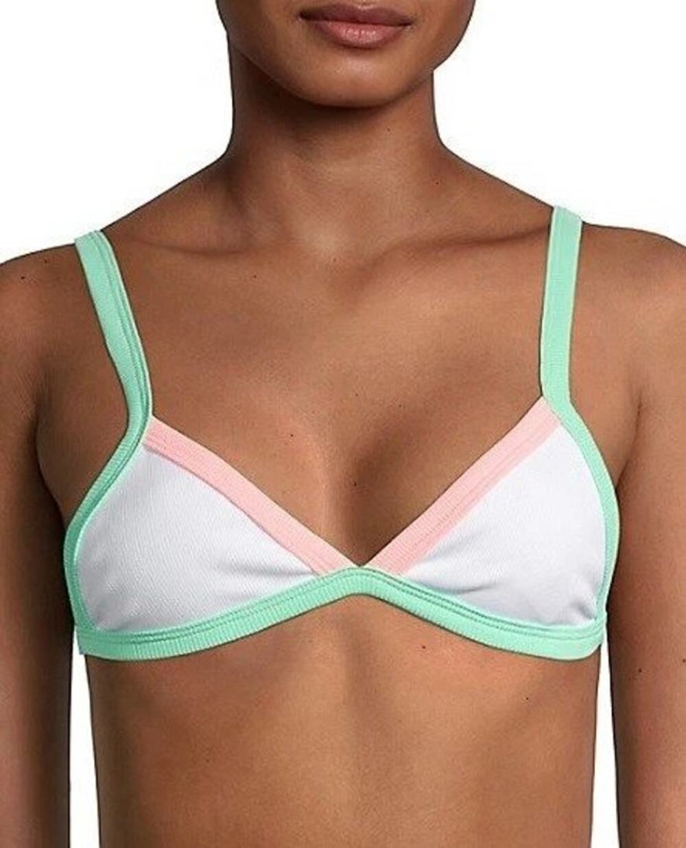 Peixoto STRAWBERRY MINT SWIRL Tina Bralette Bikini Swim Top sz XL